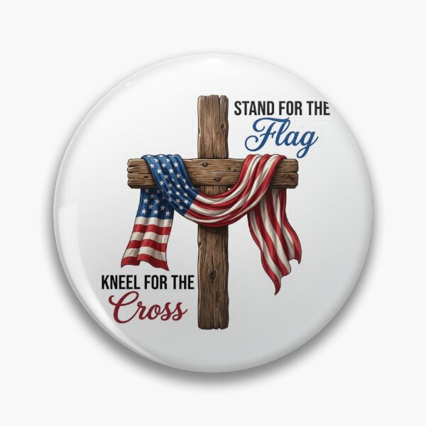 Item preview, Stand For The Flag Kneel For The Cross - Patriotic Christian American Flag designed and sold by raedattia.