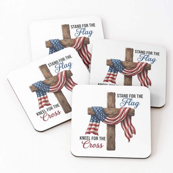 Item preview, Stand For The Flag Kneel For The Cross - Patriotic Christian American Flag designed and sold by raedattia.