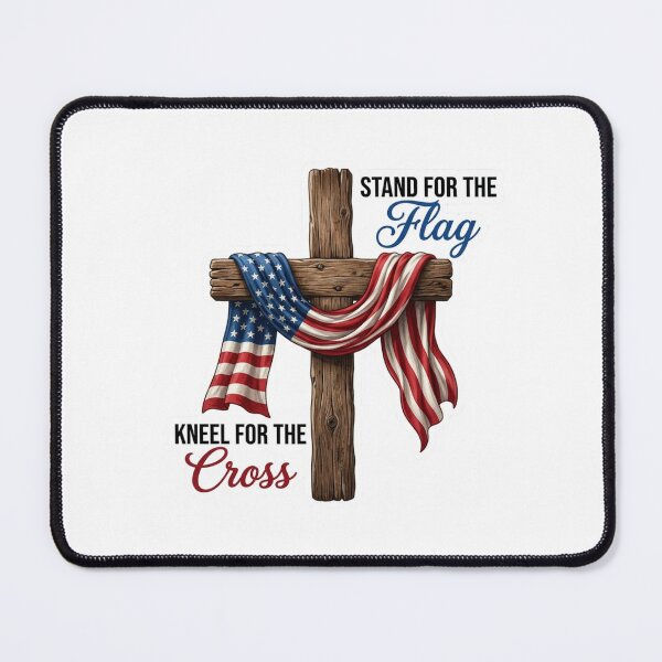 Item preview, Stand For The Flag Kneel For The Cross - Patriotic Christian American Flag designed and sold by raedattia.