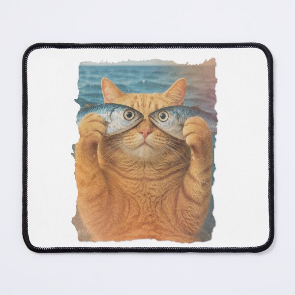 Item preview, Funny Orange Cat Fish Ocean Poster | Funny Vintage Animal Wall Art designed and sold by MakitoDesign.