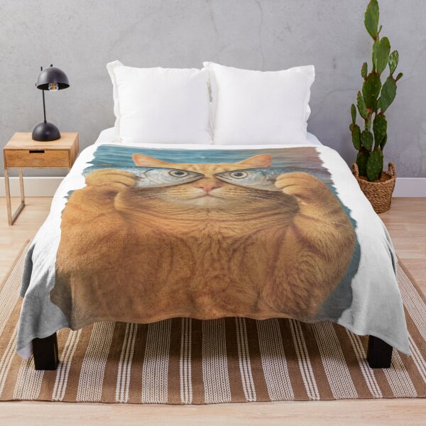 Item preview, Funny Orange Cat Fish Ocean Poster | Funny Vintage Animal Wall Art designed and sold by MakitoDesign.