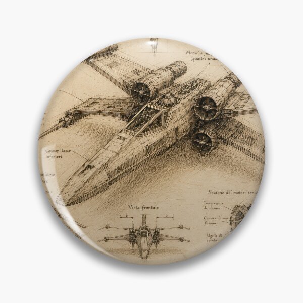 Item preview, Da Vinci X-Wing Blueprint designed and sold by DariuszWilkosz.