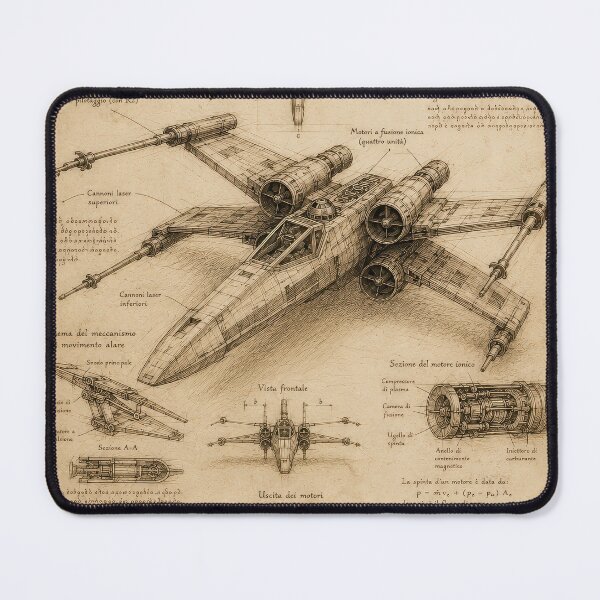 Item preview, Da Vinci X-Wing Blueprint designed and sold by DariuszWilkosz.