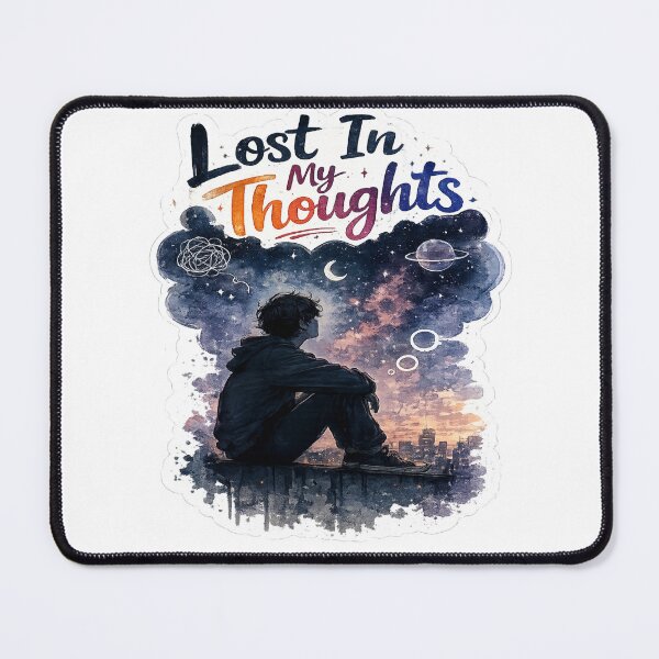 Item preview, Lost In My Thoughts | Dreamy Introvert Aesthetic Sticker designed and sold by Genzfirevibes.
