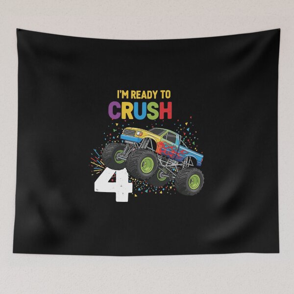Item preview, I'm Ready To Crush Fourth Birthday Monster Truck Boy Kid designed and sold by PopStars1993.