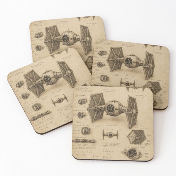 Item preview, Da Vinci TIE Fighter Blueprint designed and sold by DariuszWilkosz.