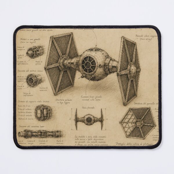 Item preview, Da Vinci TIE Fighter Blueprint designed and sold by DariuszWilkosz.