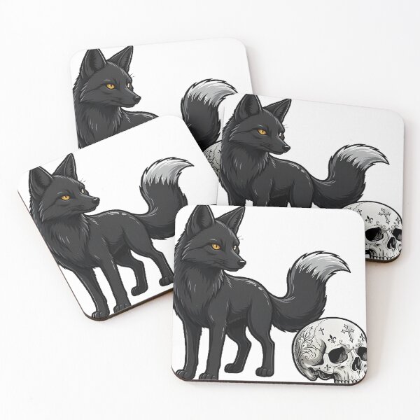 Item preview, Gothic Fox and Skull Icon designed and sold by IllumeInk.