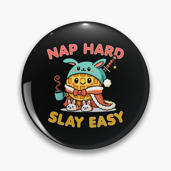 Item preview, Cute Kawaii Waffle Warrior – Nap Hard, Slay Easy designed and sold by Karma Design.