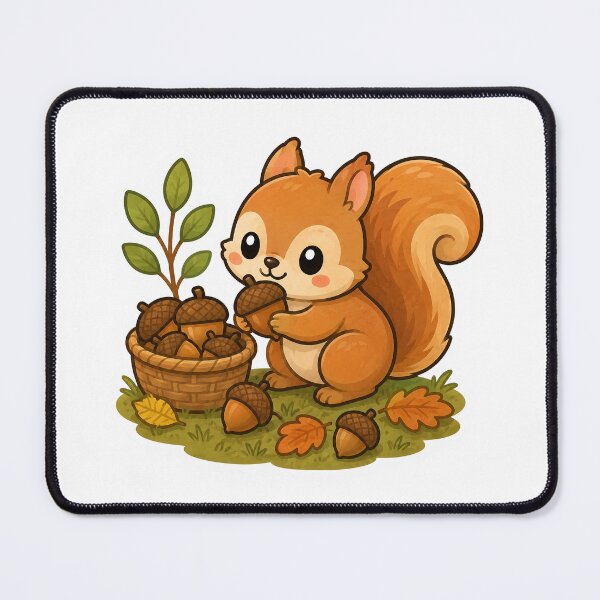 Item preview, Cute Squirrel Collecting Acorns Sticker designed and sold by PawsGiggles.
