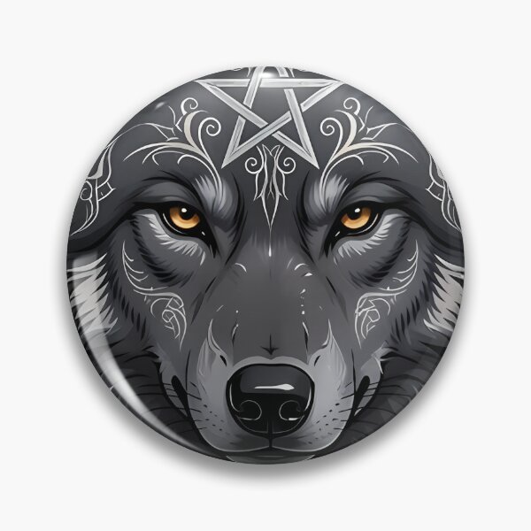 Item preview, Gothic Wolf and Pentagram Icon designed and sold by IllumeInk.