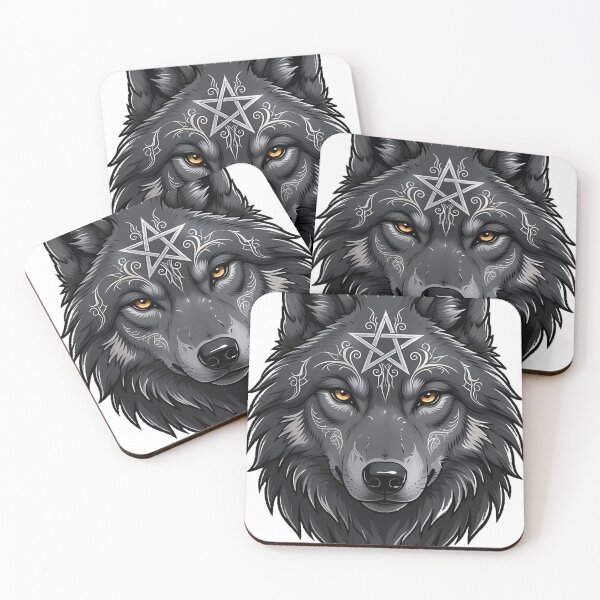Item preview, Gothic Wolf and Pentagram Icon designed and sold by IllumeInk.