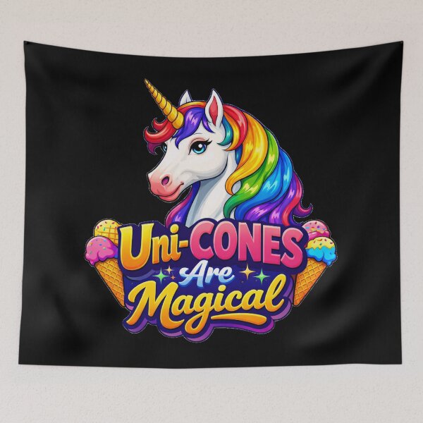 Item preview, Uni-CONES Are Magical Cute Rainbow Unicorn Ice Cream Pun Design designed and sold by DeliaDesignsCo.