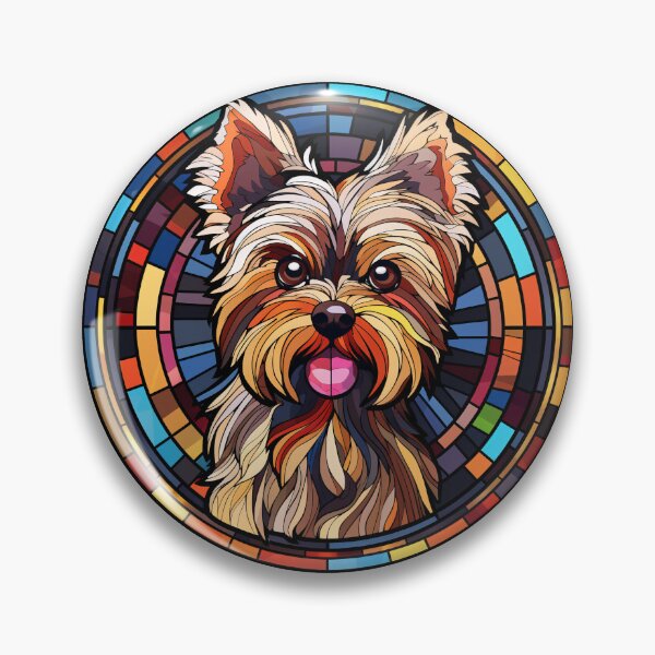 Item preview, Yorkshire Terrier Dog Stained Glass Leadlight Artistic Design Mom Dad designed and sold by rafaeltto.