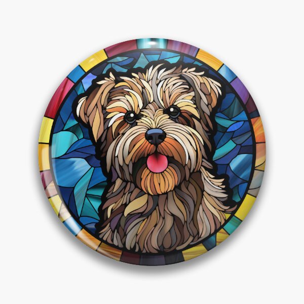 Item preview, Yorkiepoo Dog Stained Glass Leadlight Artistic Design Mom Dad designed and sold by rafaeltto.