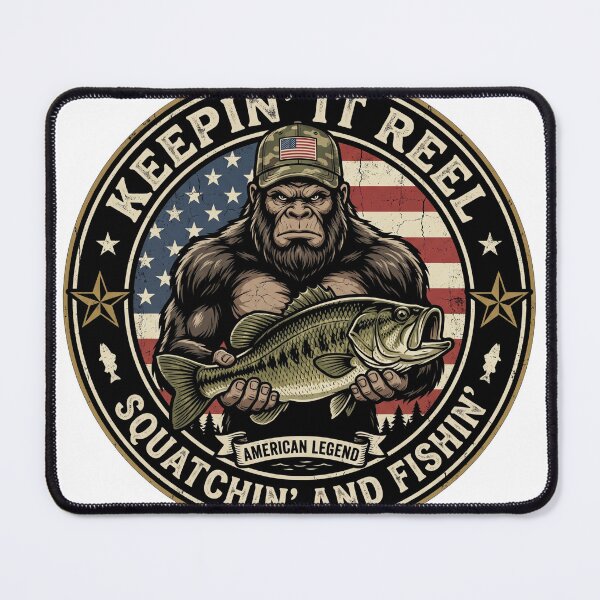 Item preview, Bigfoot Squatchin And Fishin American designed and sold by RheaRealm.