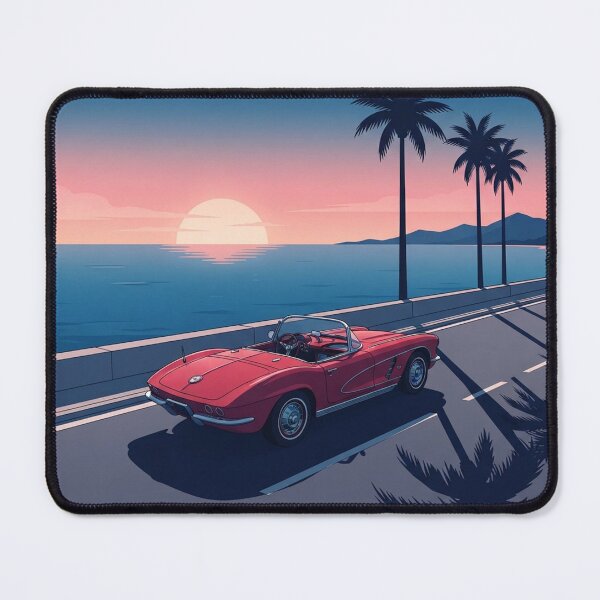 Item preview, Red Retro Convertible Sunset Drive designed and sold by jordanelucas.