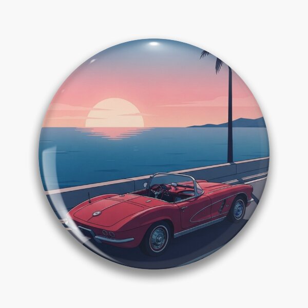 Item preview, Red Retro Convertible Sunset Drive designed and sold by jordanelucas.