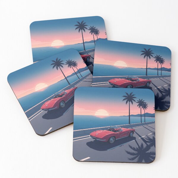 Item preview, Red Retro Convertible Sunset Drive designed and sold by jordanelucas.
