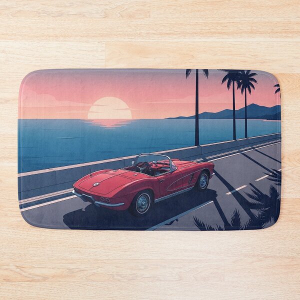Item preview, Red Retro Convertible Sunset Drive designed and sold by jordanelucas.