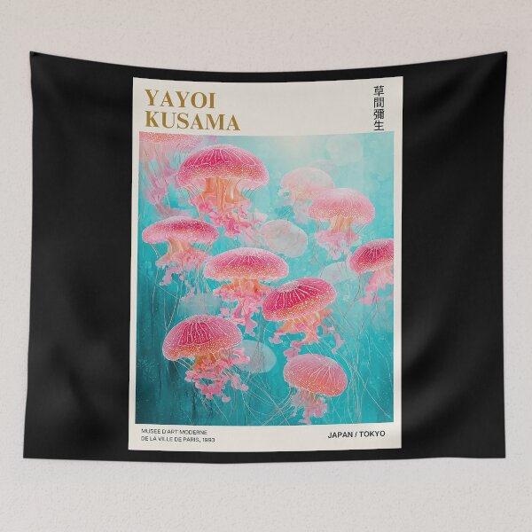 Item preview, Yayoi Kusama Jellyfish Pink Tokyo 1993 Graphic Art, Dreamy Kusama Marine Art designed and sold by DebraGiftShop.
