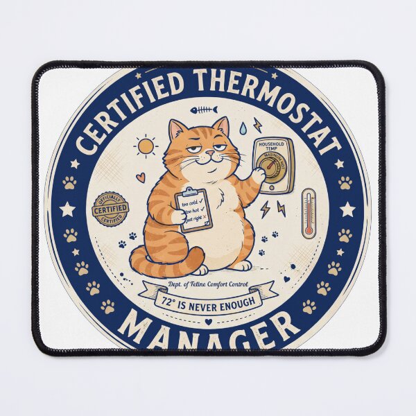 Item preview, Certified Thermostat Manager Cat designed and sold by RheaRealm.