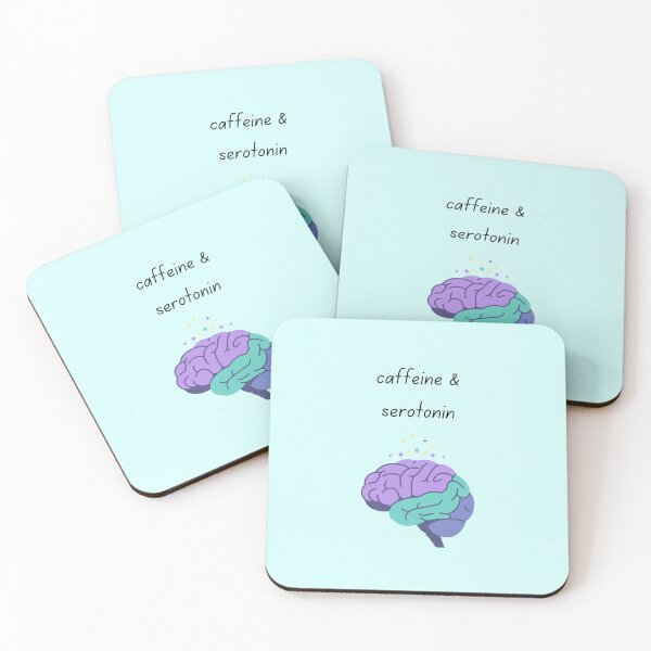 Item preview, Cute Happy Brain Illustration | Powered by Caffeine & Coffee Design designed and sold by My Gluten Free Life UK.