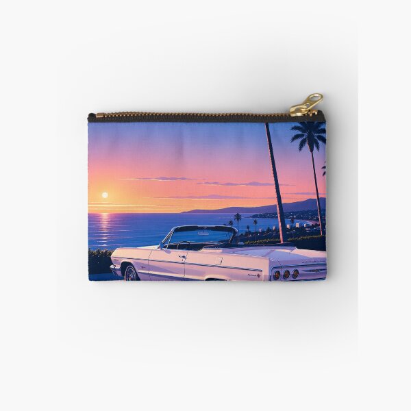 Item preview, White Classic Car Sunset Beach designed and sold by jordanelucas.