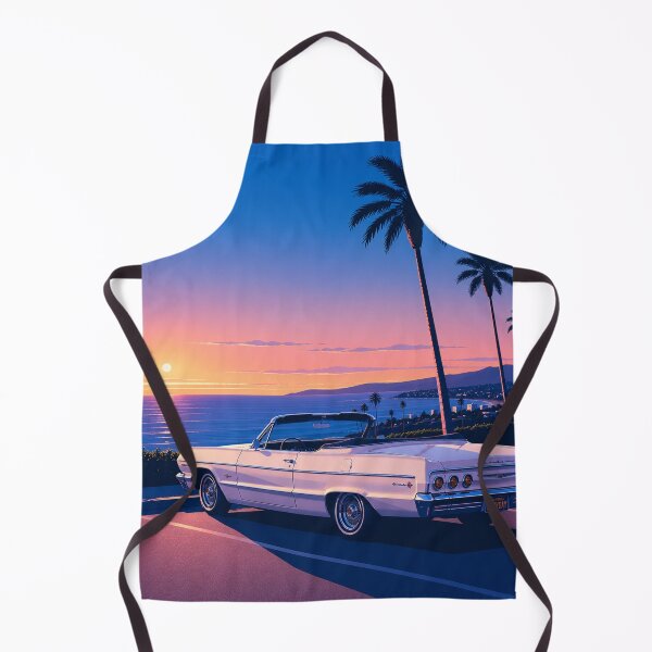 Item preview, White Classic Car Sunset Beach designed and sold by jordanelucas.