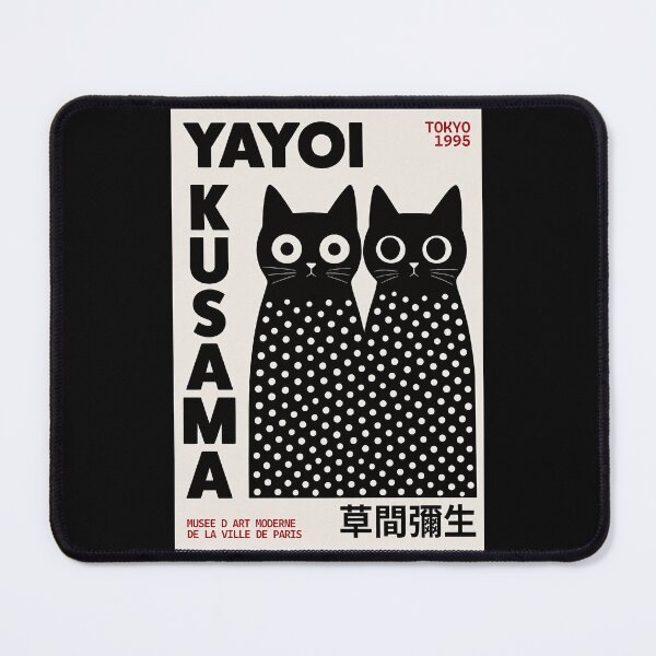 Item preview, Yayoi Kusama Black Cats Polka Dot Tokyo 1995 Wall Art, Cute Kusama Cat Art designed and sold by DebraGiftShop.