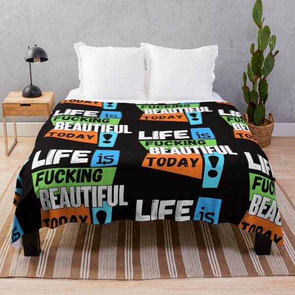 Item preview, Life Is Fucking Beautiful Today | Funny Positive Quote T-Shirt designed and sold by BrokenLabel.