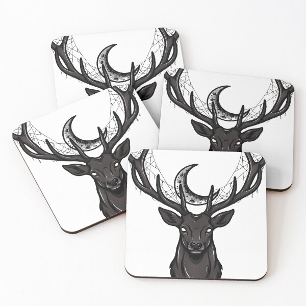 Item preview, Gothic Stag and Moon Web Icon designed and sold by IllumeInk.
