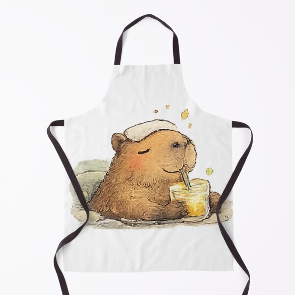 Item preview, Cute Capybara Enjoying Fresh Juice designed and sold by Northline Creative.