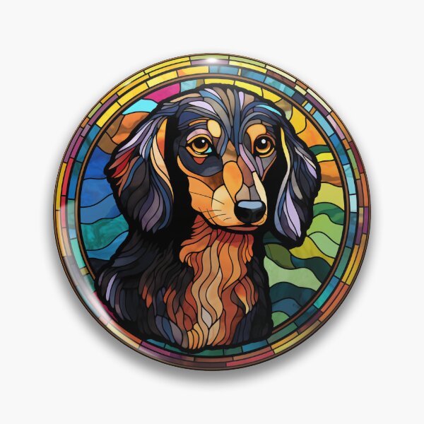 Item preview, Tri Merle Dachshund Dog Stained Glass Leadlight Artistic Design Mom Dad designed and sold by rafaeltto.