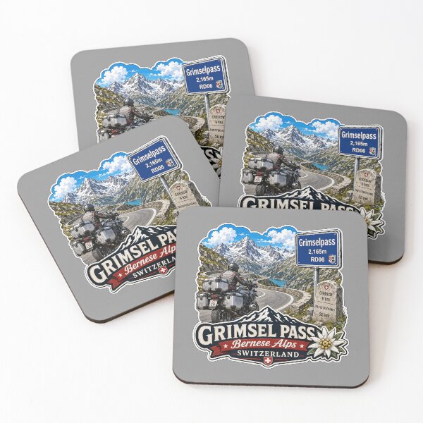 Item preview, Grimsel Pass Switzerland Grimselpass Motorcycle Cycle Sticker TShirt 13 designed and sold by OuterShellUK.