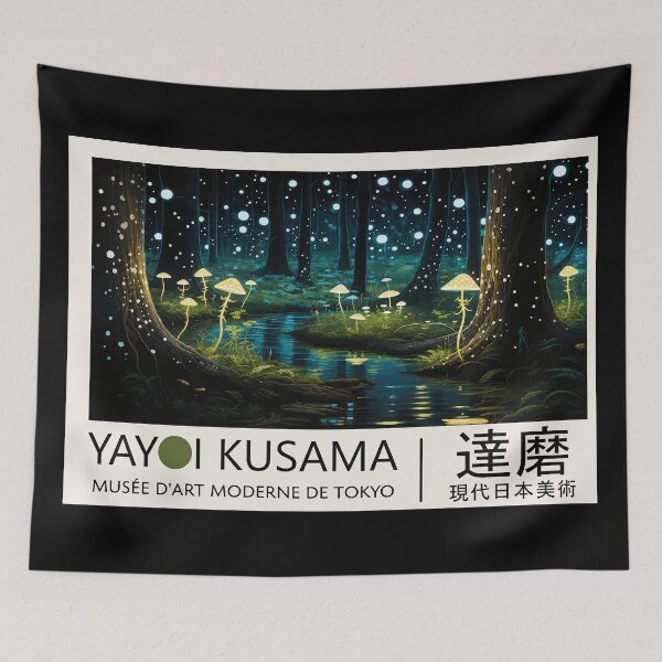 Item preview, Yayoi Kusama Enchanted Forest Mushrooms Dots Graphic Art, Magical Tokyo Museum Art designed and sold by hippololocc.