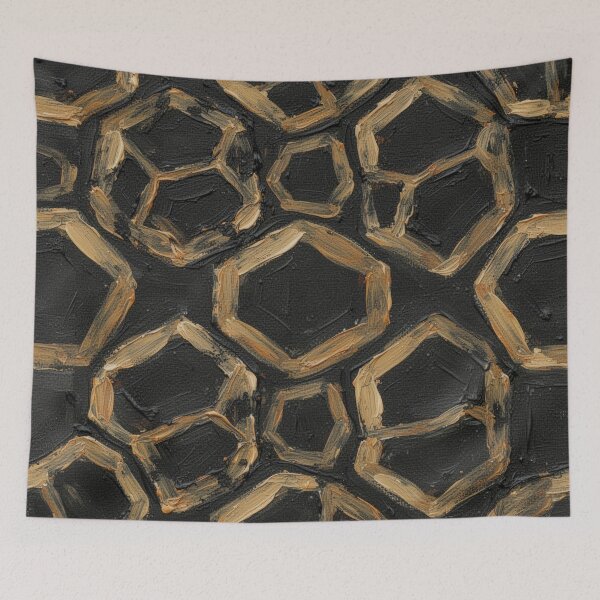 Item preview, Acrylic Painted Gold Geometric Geometric Pattern designed and sold by ArteVintage.