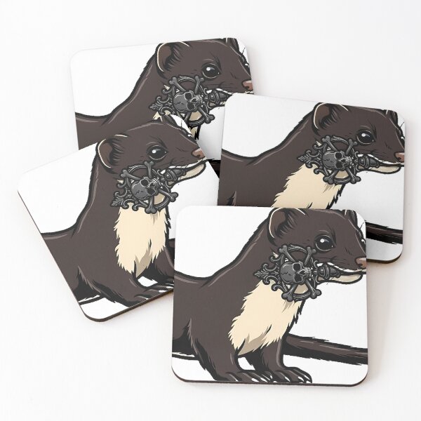 Item preview, Gothic Weasel with Skeleton Key Icon designed and sold by IllumeInk.