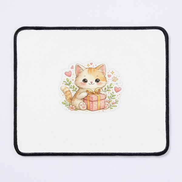 Item preview, Cute Kitten with Gift Box Sticker | Kawaii Cat PNG | Adorable Gift Cat Illustration | Printable Digital Design designed and sold by Ishratparween11.