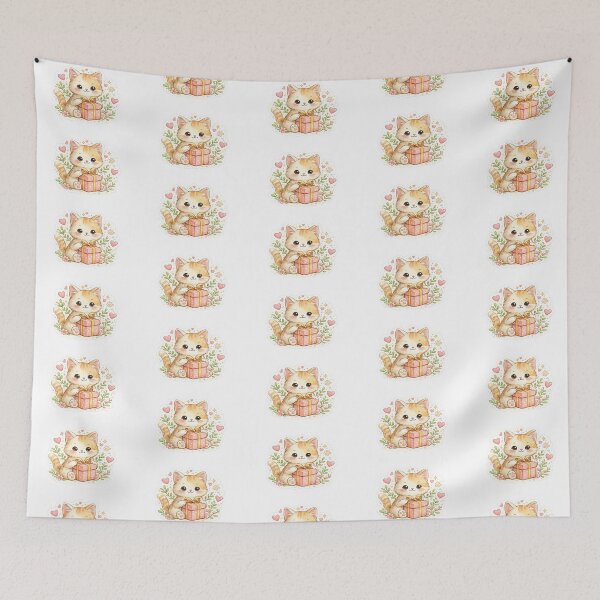 Item preview, Cute Kitten with Gift Box Sticker | Kawaii Cat PNG | Adorable Gift Cat Illustration | Printable Digital Design designed and sold by Ishratparween11.