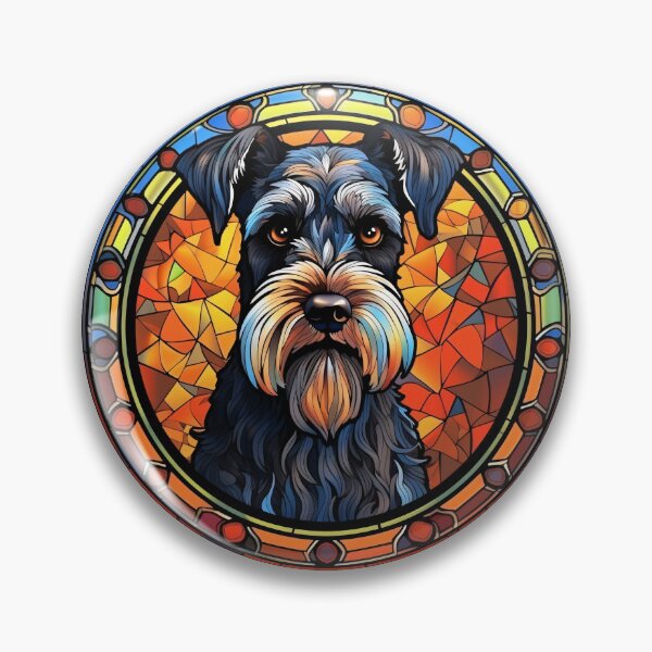 Item preview, Standard Schnauzer Dog Stained Glass Leadlight Artistic Design Mom Dad designed and sold by rafaeltto.