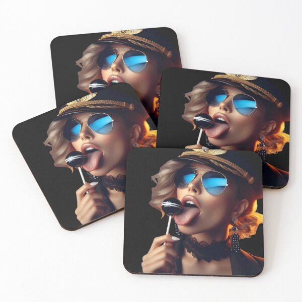 Item preview, Aviator Woman Licking Round Lollipop designed and sold by Voodoo Store Paranormal Collections.