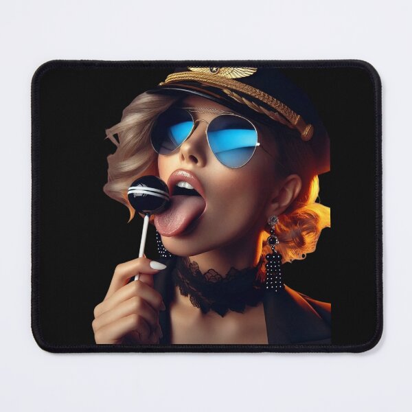 Item preview, Aviator Woman Licking Round Lollipop designed and sold by Voodoo Store Paranormal Collections.