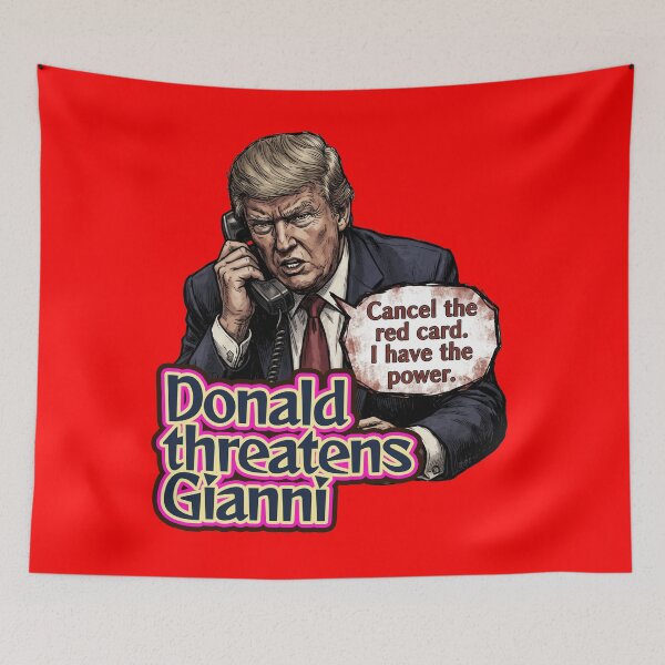 Item preview, Donald threatens Gianni -Rescind the red card!- designed and sold by LOVEARTDESIGN.