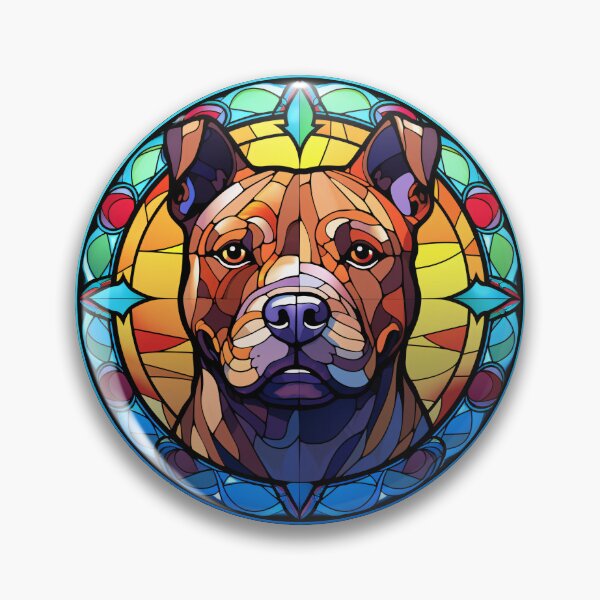 Item preview, Staffordshire Bull Terrier Dog Stained Glass Leadlight Artistic Design Mom Dad designed and sold by rafaeltto.