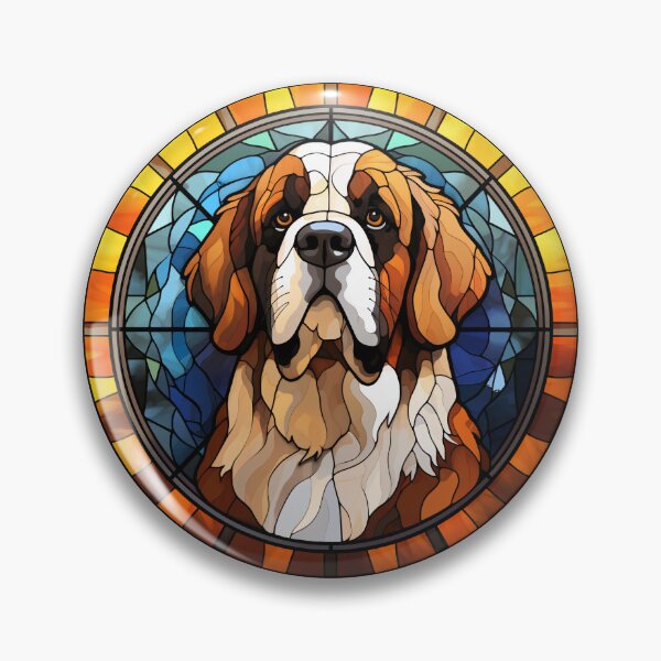 Item preview, St. Bernard Dog Stained Glass Leadlight Artistic Design Mom Dad designed and sold by rafaeltto.