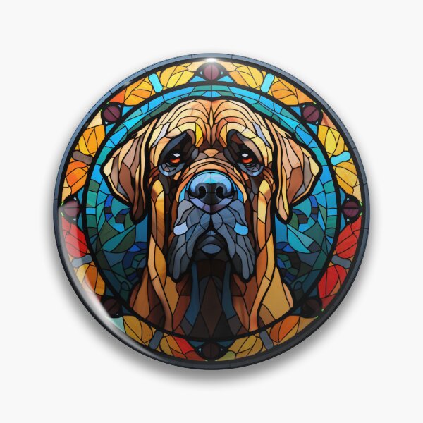 Item preview, Spanish Mastiff Dog Stained Glass Leadlight Artistic Design Mom Dad designed and sold by rafaeltto.