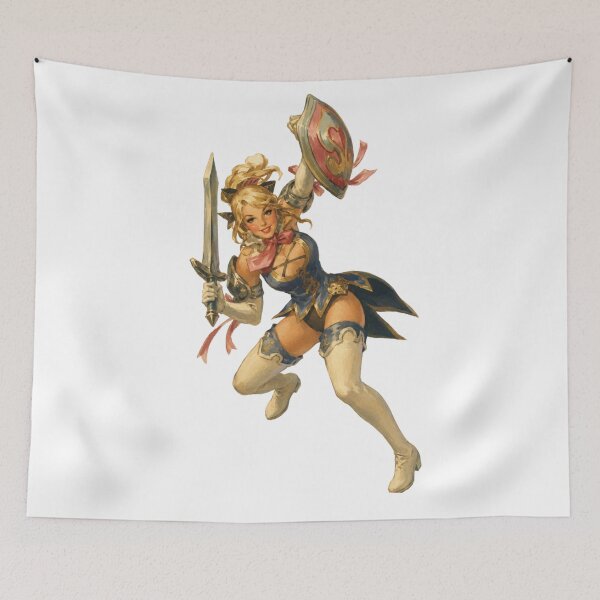 Item preview, Vintage Fantasy Warrior Pin-Up | Original Retro Heroine Illustration designed and sold by Cosplayvintage.