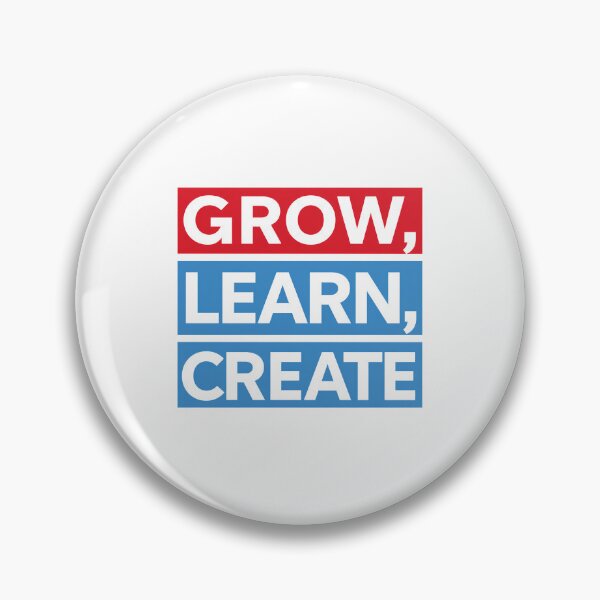 Item preview, Grow Learn Create Motivational Typography Sticker for Creatives and Lifelong Learners designed and sold by Kavya Art.