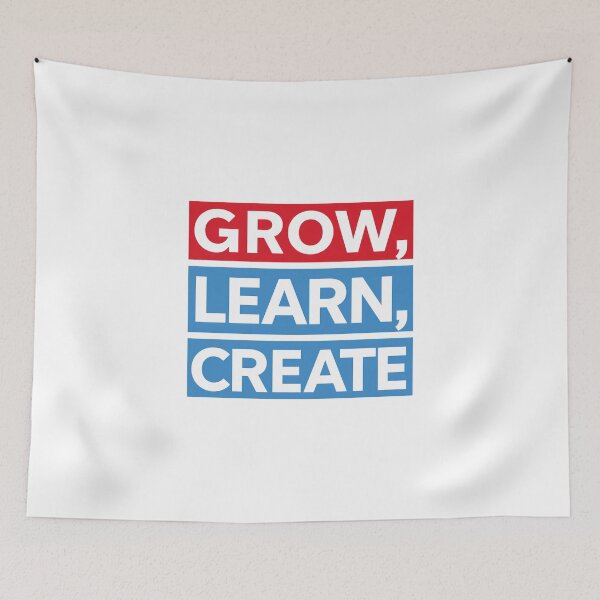 Item preview, Grow Learn Create Motivational Typography Sticker for Creatives and Lifelong Learners designed and sold by Kavya Art.